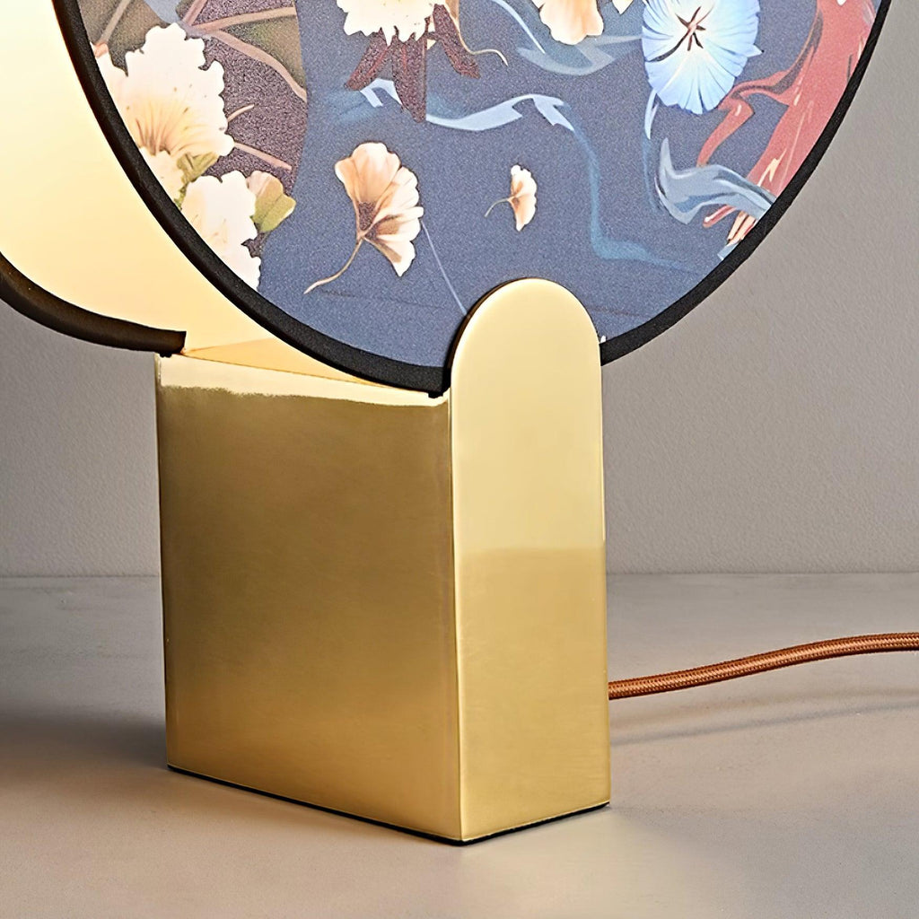 Gothic Ravens Flowers Table Lamp