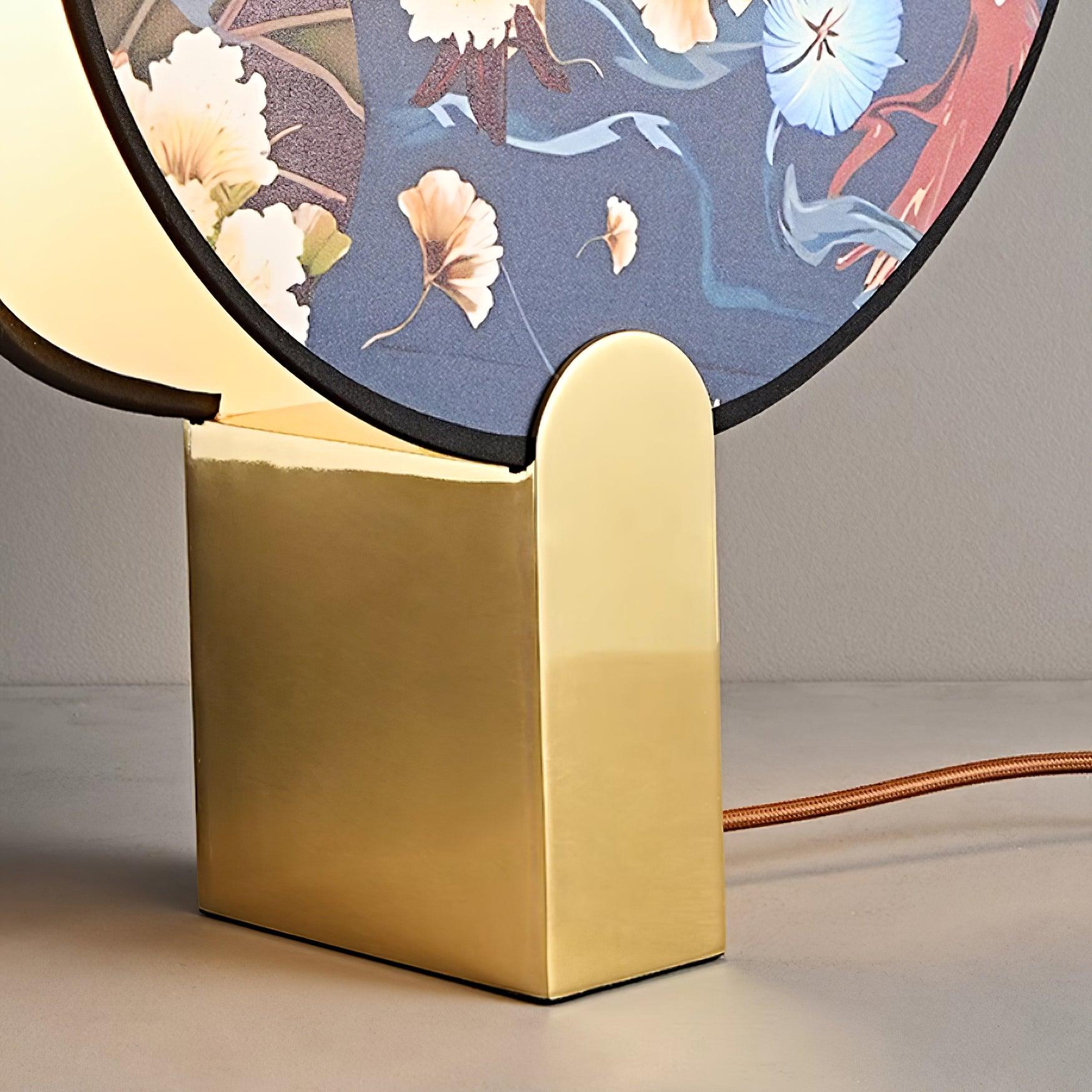 Gothic Ravens Flowers Table Lamp