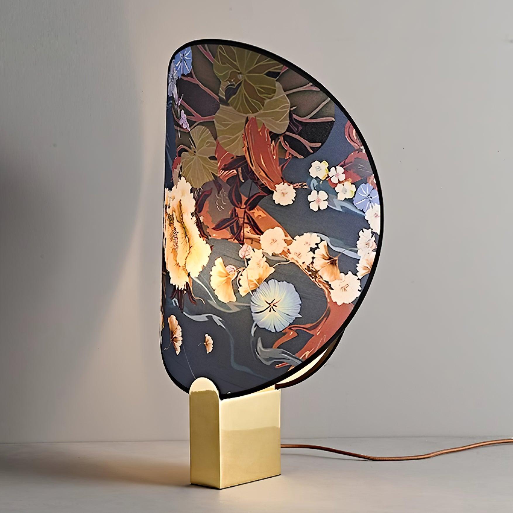 Gothic Ravens Flowers Table Lamp