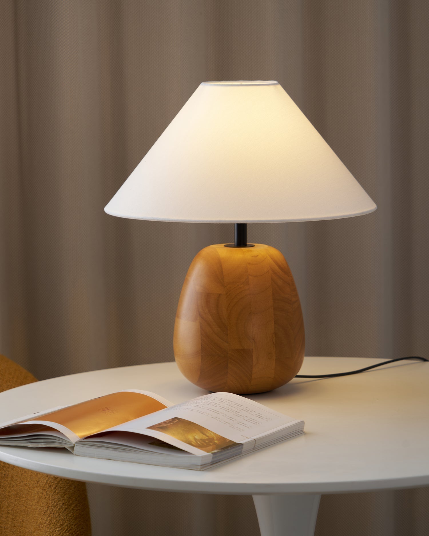 Groove Wood Table Lamp