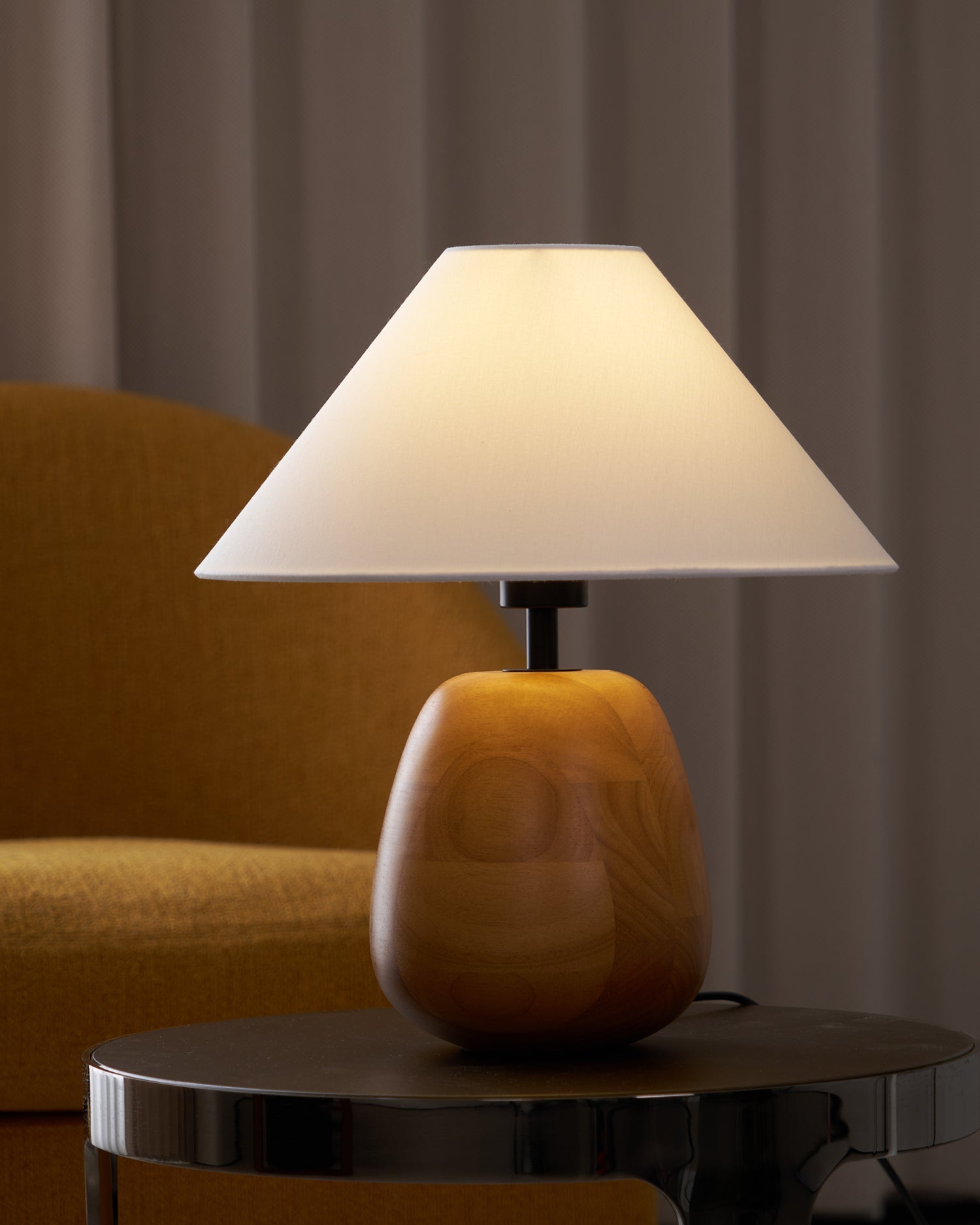 Groove Wood Table Lamp