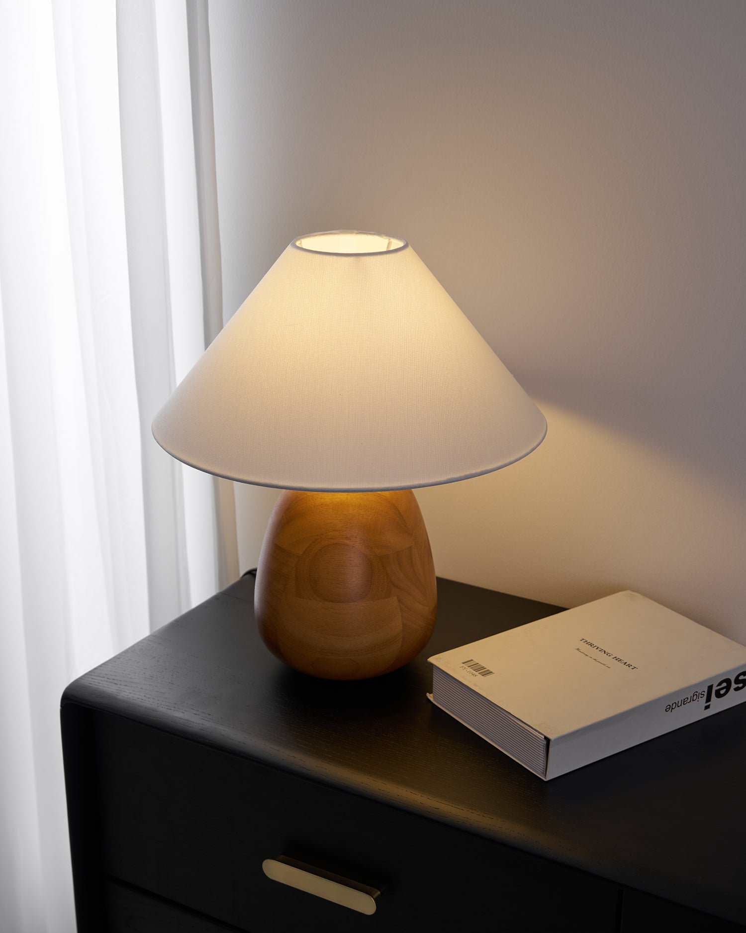 Groove Wood Table Lamp