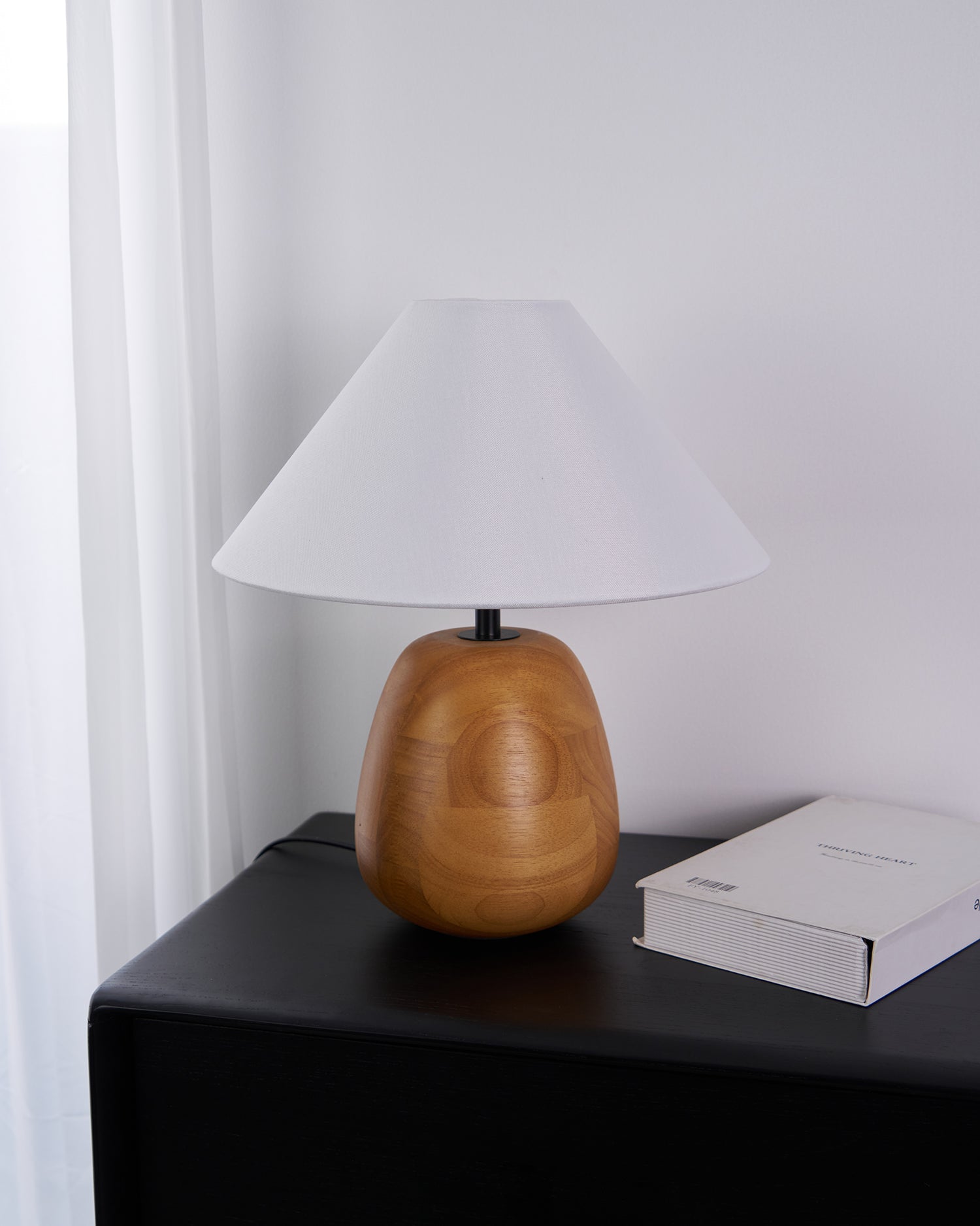 Groove Wood Table Lamp