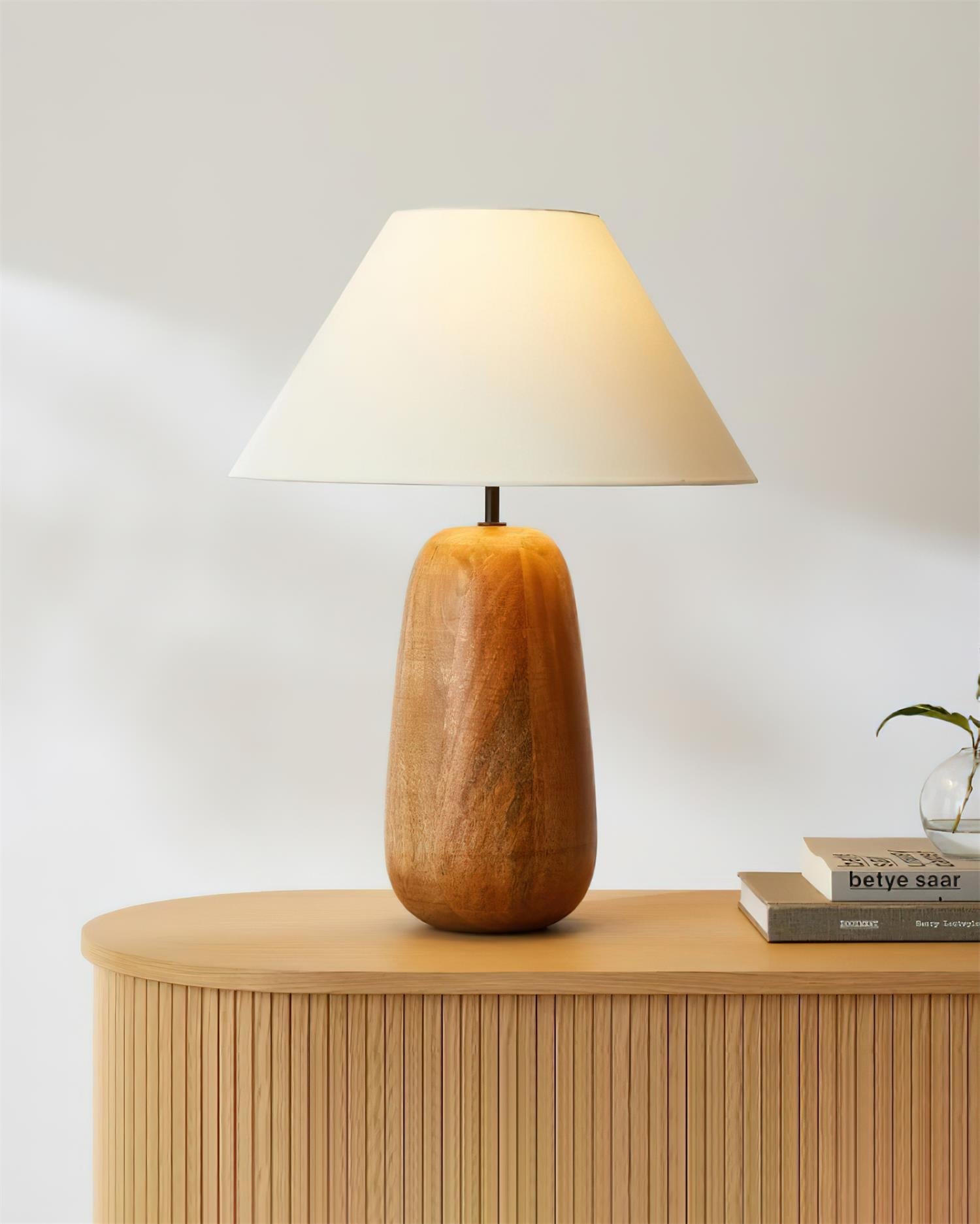 Groove Wood Table Lamp