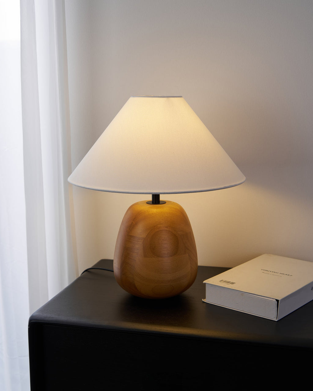 Groove Wood Table Lamp