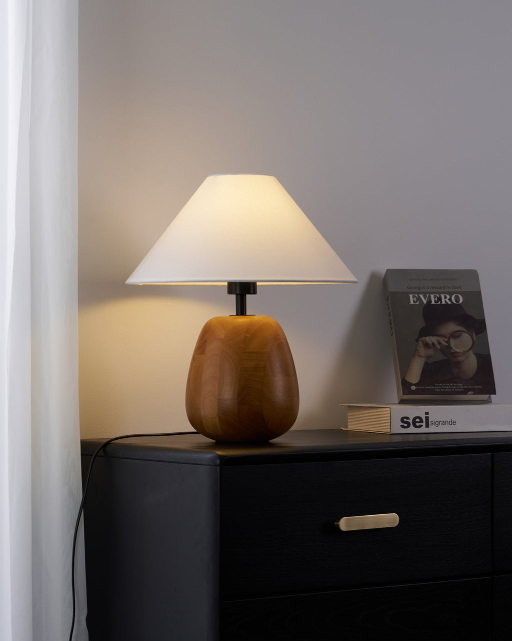Groove Wood Table Lamp