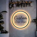 Custom Circle Acrylic Letters Custom 3d Backlit Round Sign Round Shop Signage Logo Sign for Salon