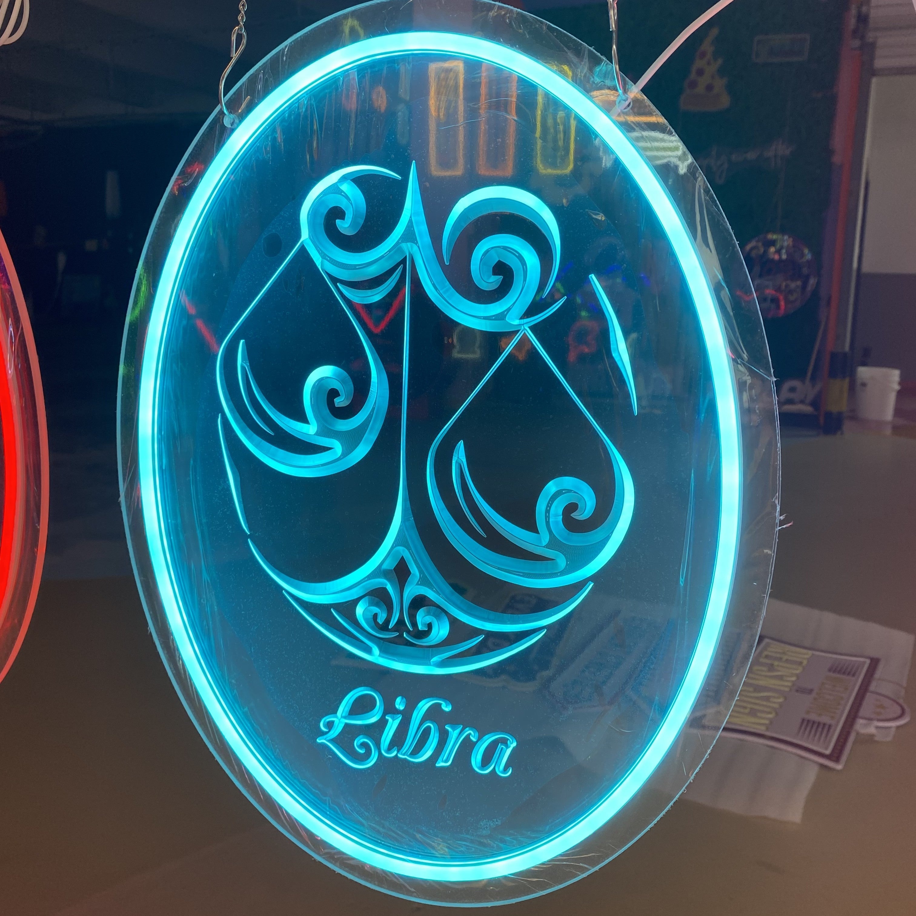 Libra 3D Engraved Neon Light – Zodiac LED Sign for Astrology Lovers, Unique Home Décor & Gift Idea
