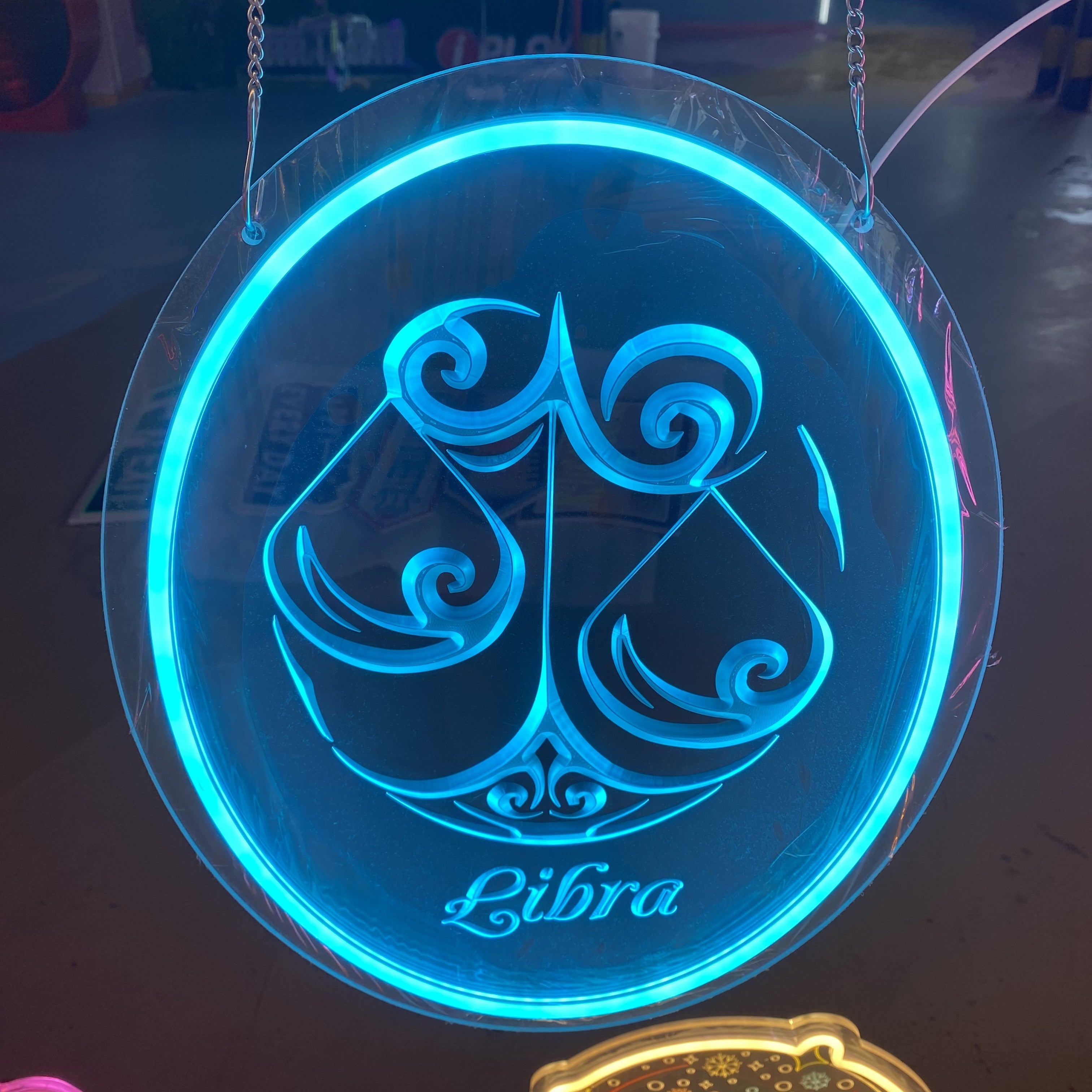 Libra 3D Engraved Neon Light – Zodiac LED Sign for Astrology Lovers, Unique Home Décor & Gift Idea