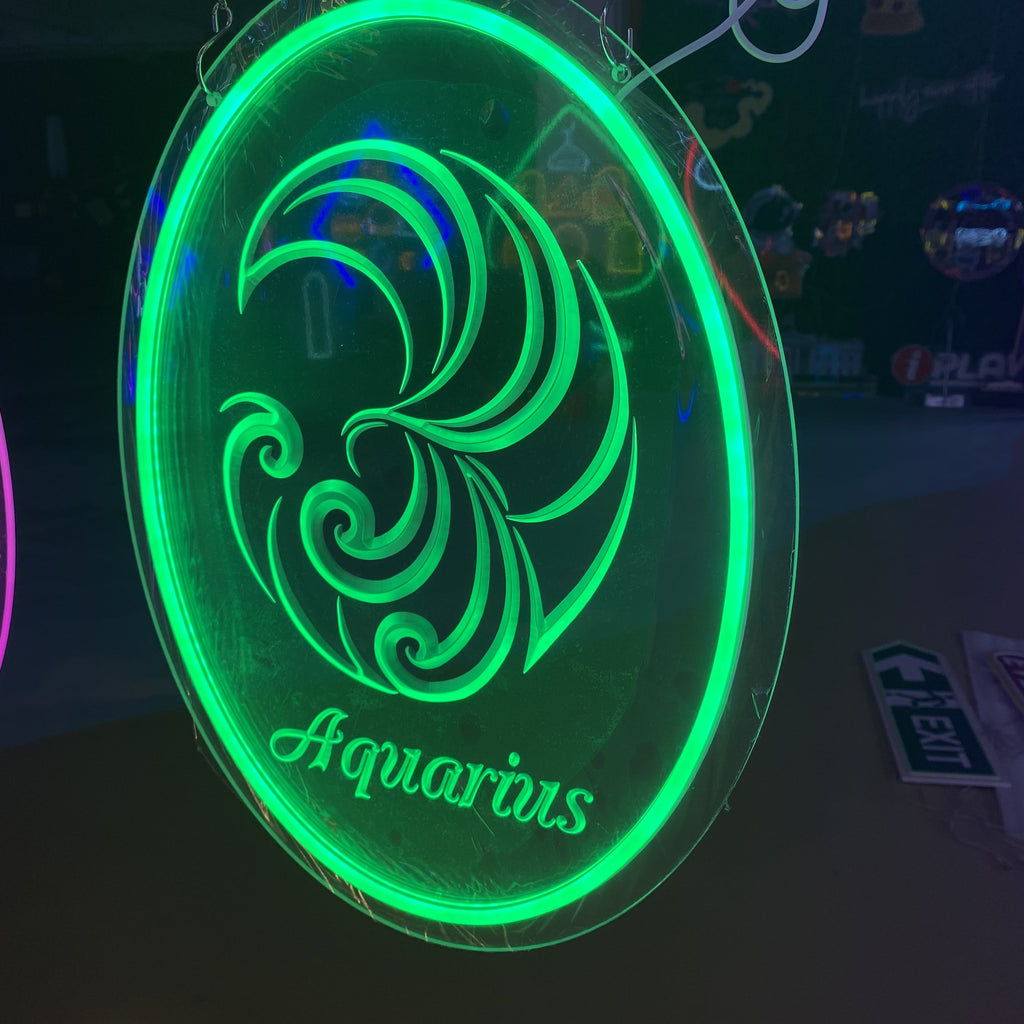 Aquarius Zodiac Sign Neon Light - Vibrant Astrology Wall Art, Customizable Home Decor, Perfect Gift for Horoscope Lovers and Unique Space Accent
