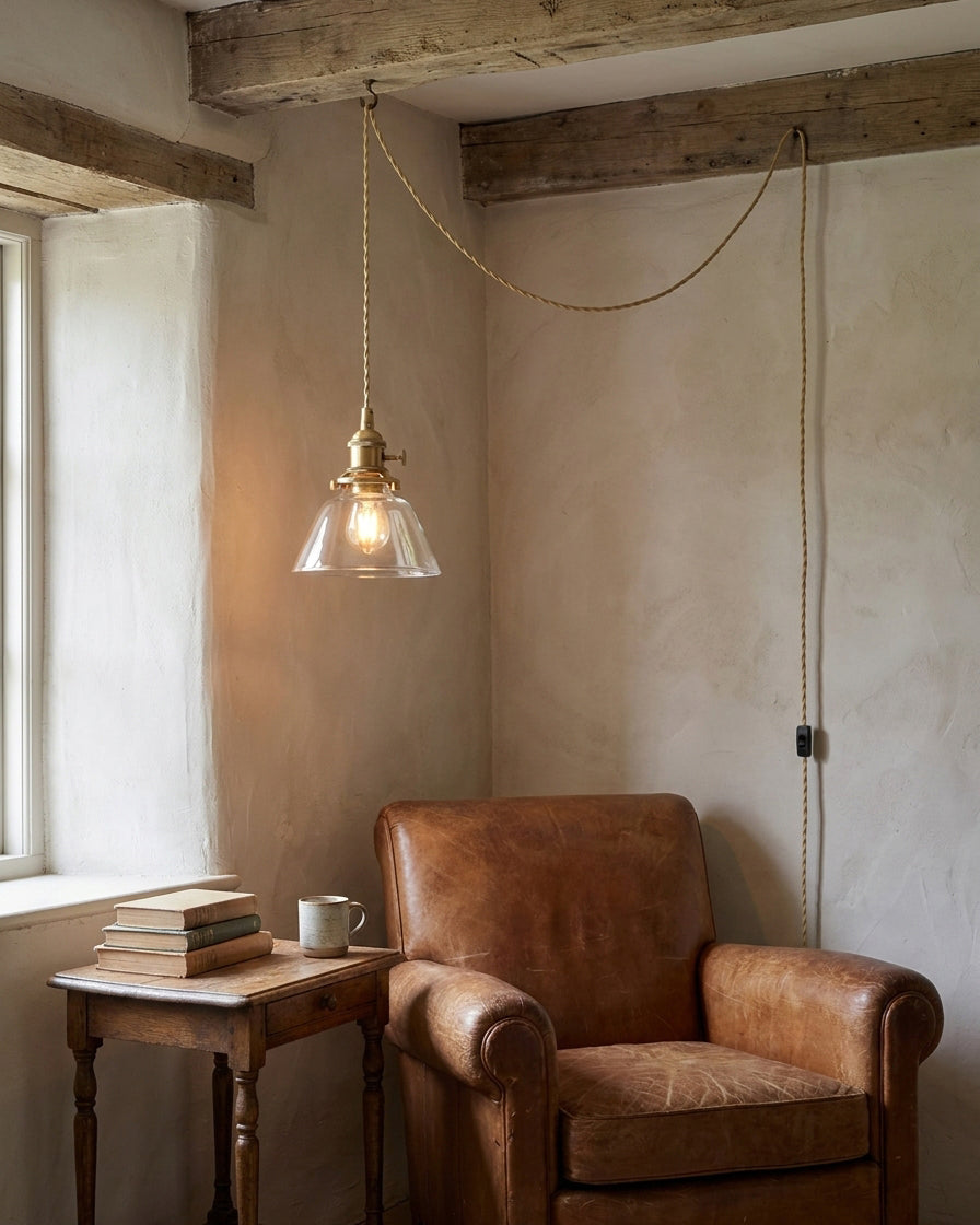 Jasmine Glass Plug In Pendant Light