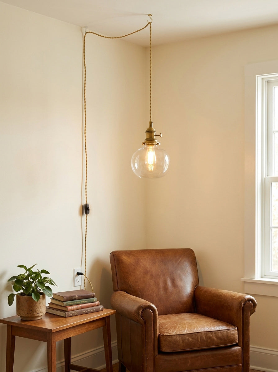 Jasmine Glass Plug In Pendant Light