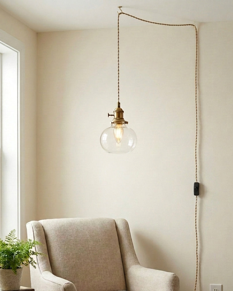 Jasmine Glass Plug In Pendant Light