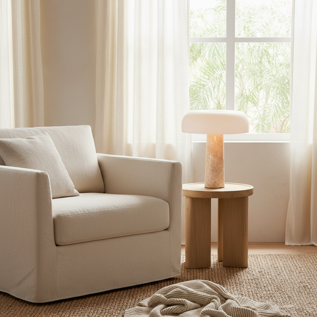 Kine Travertine Table Lamp