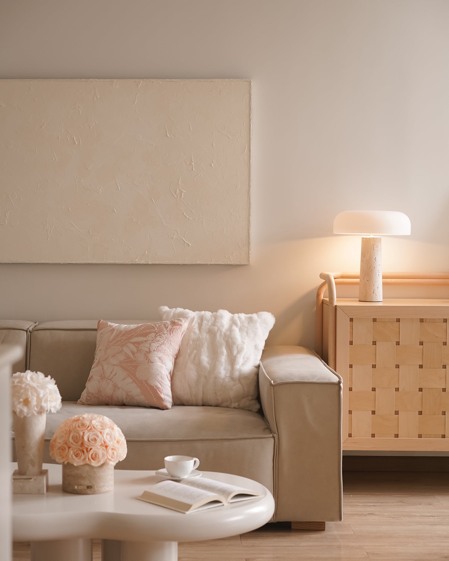 Kine Travertine Table Lamp