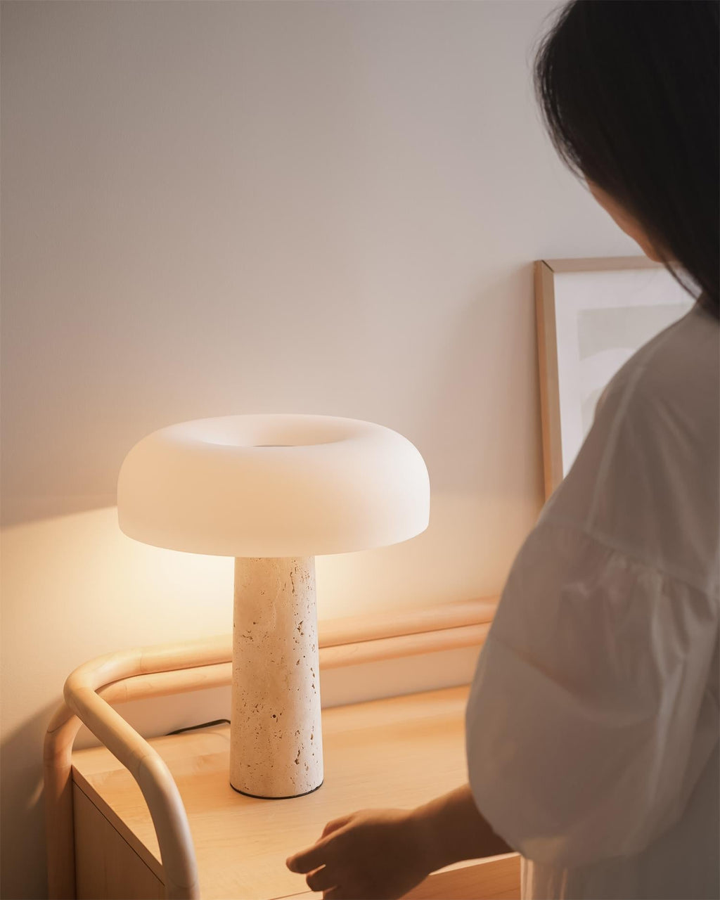 Kine Travertine Table Lamp