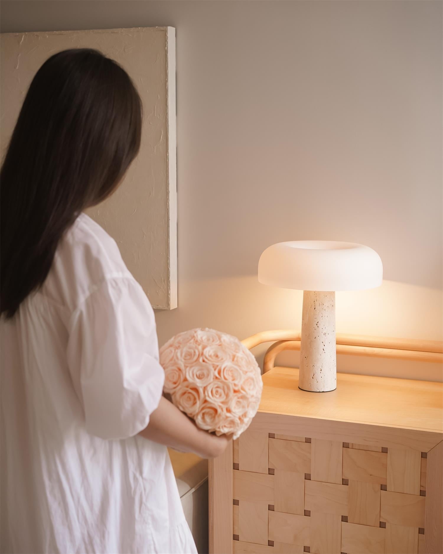 Kine Travertine Table Lamp