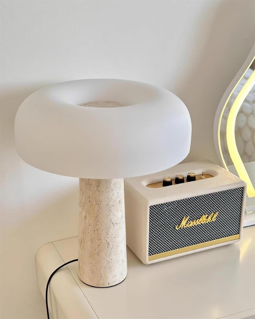 Kine Travertine Table Lamp