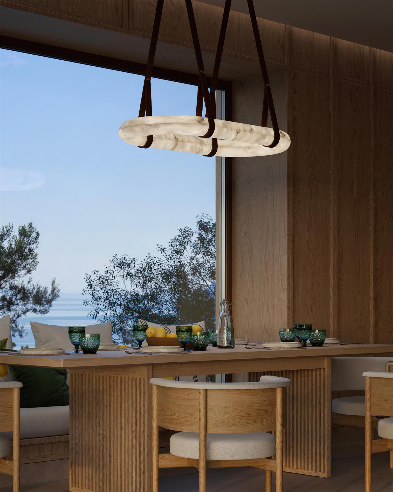 Kurve Alabaster Chandelier