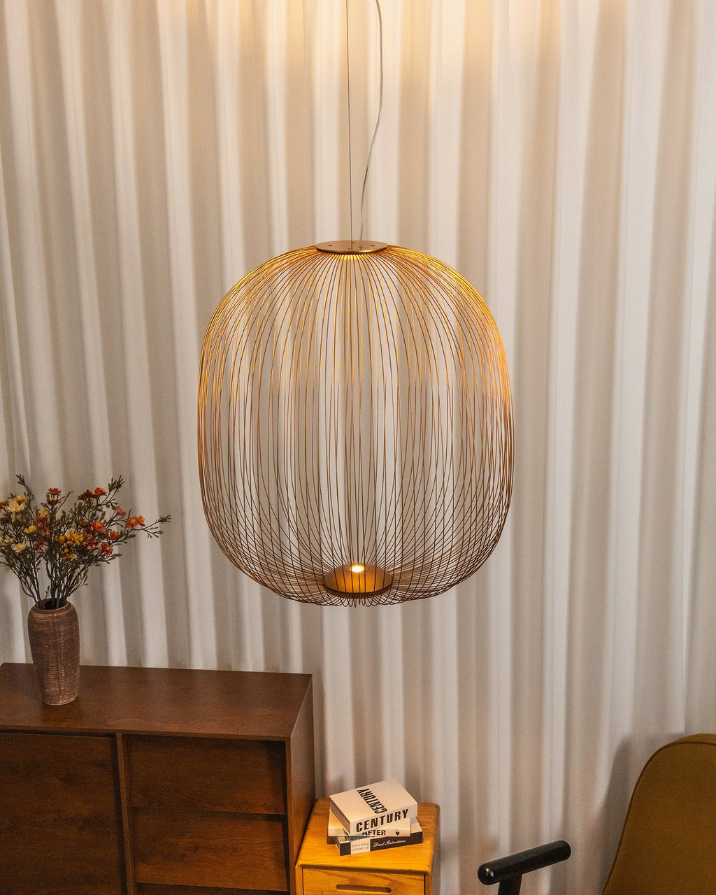 Lightweight Spokes Cage Pendant Lamp