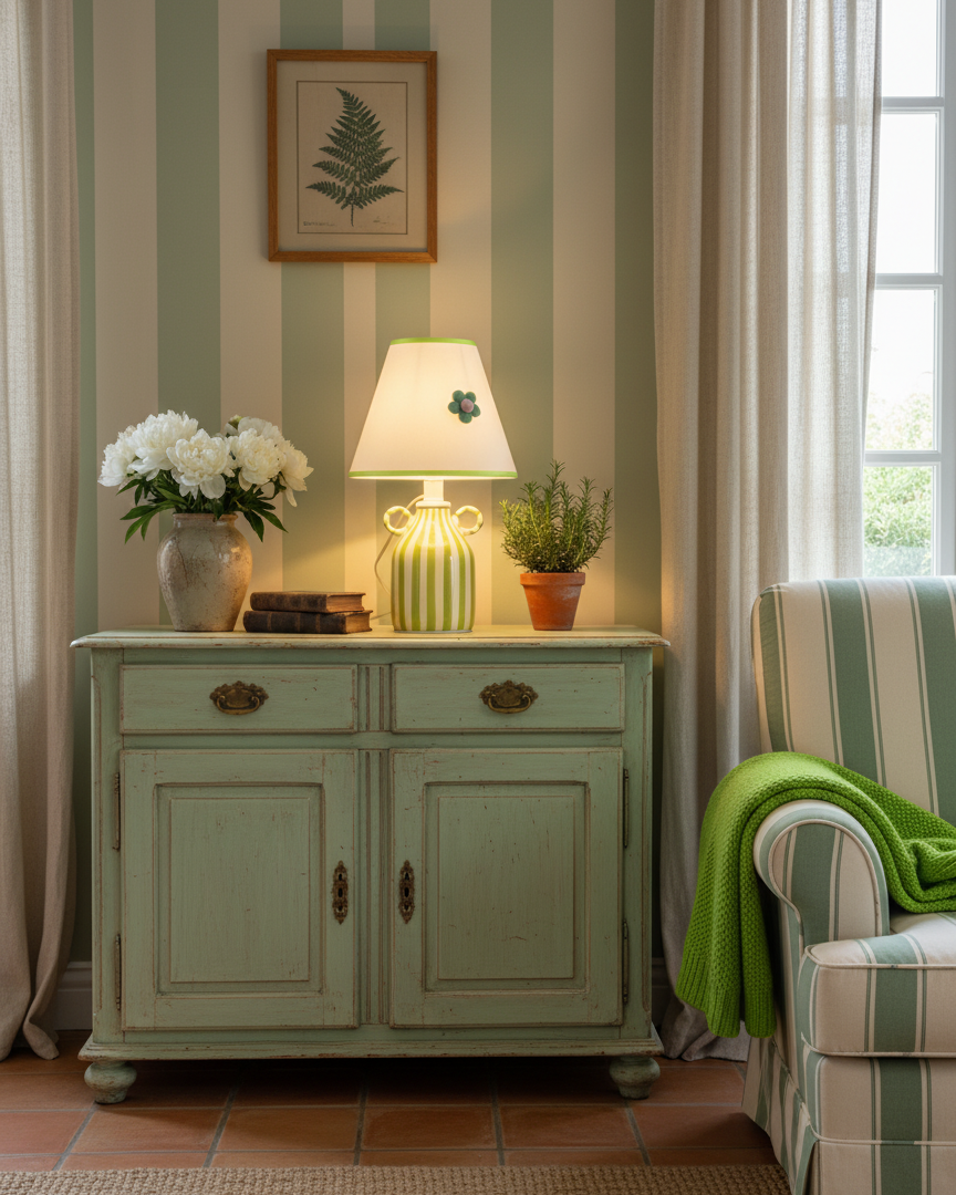 Lime Twirl Table Lamp