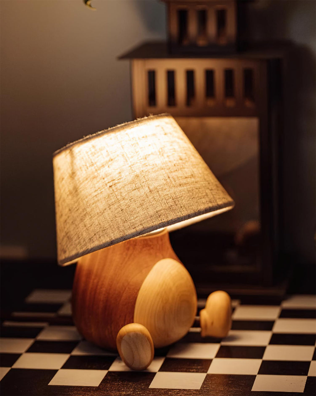Little Monkey Wood Table Lamp