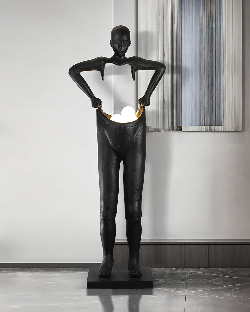 Man Carrying Pants Statue Floor Lamp