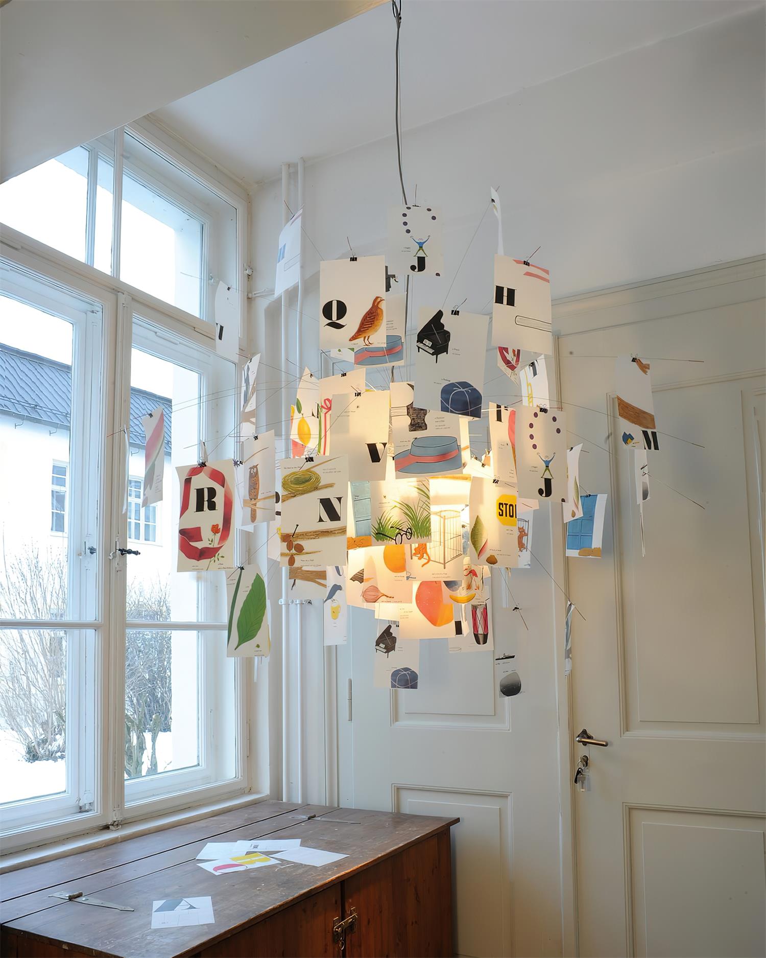 Mina Paper Plug In Chandelier
