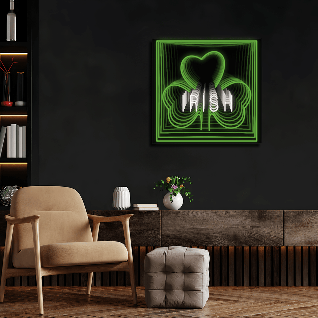 Irish Three Leaf Clover Infinity Neon Sign