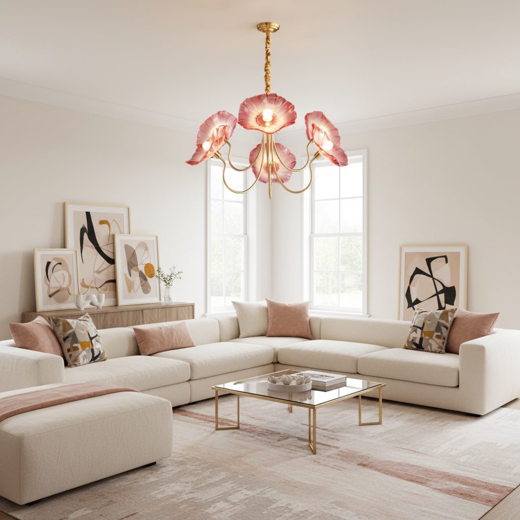 Murano Glass Flowers Chandelier