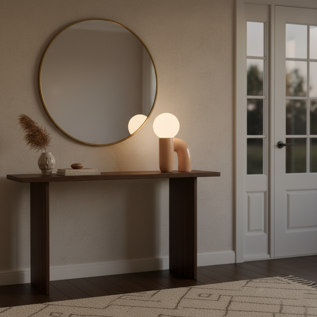 N Shape Glass Table Lamp