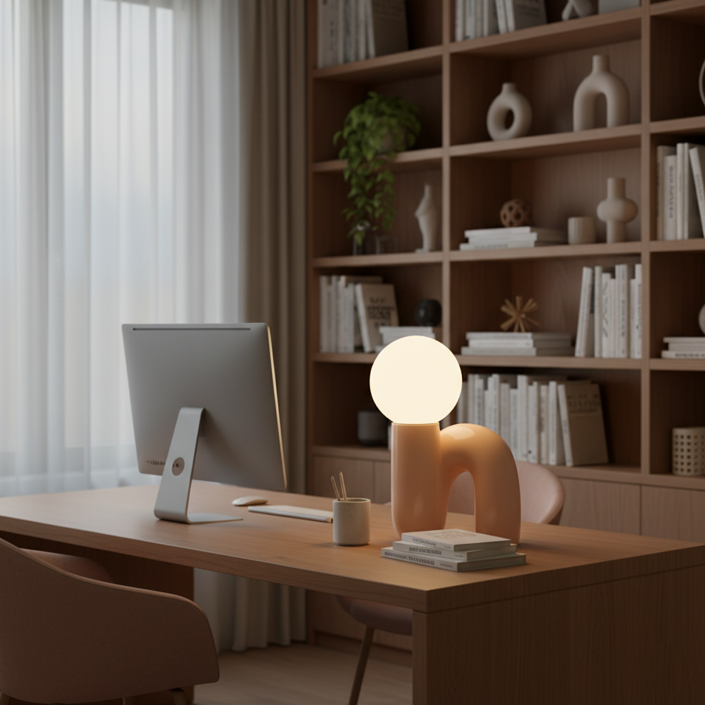 N Shape Glass Table Lamp