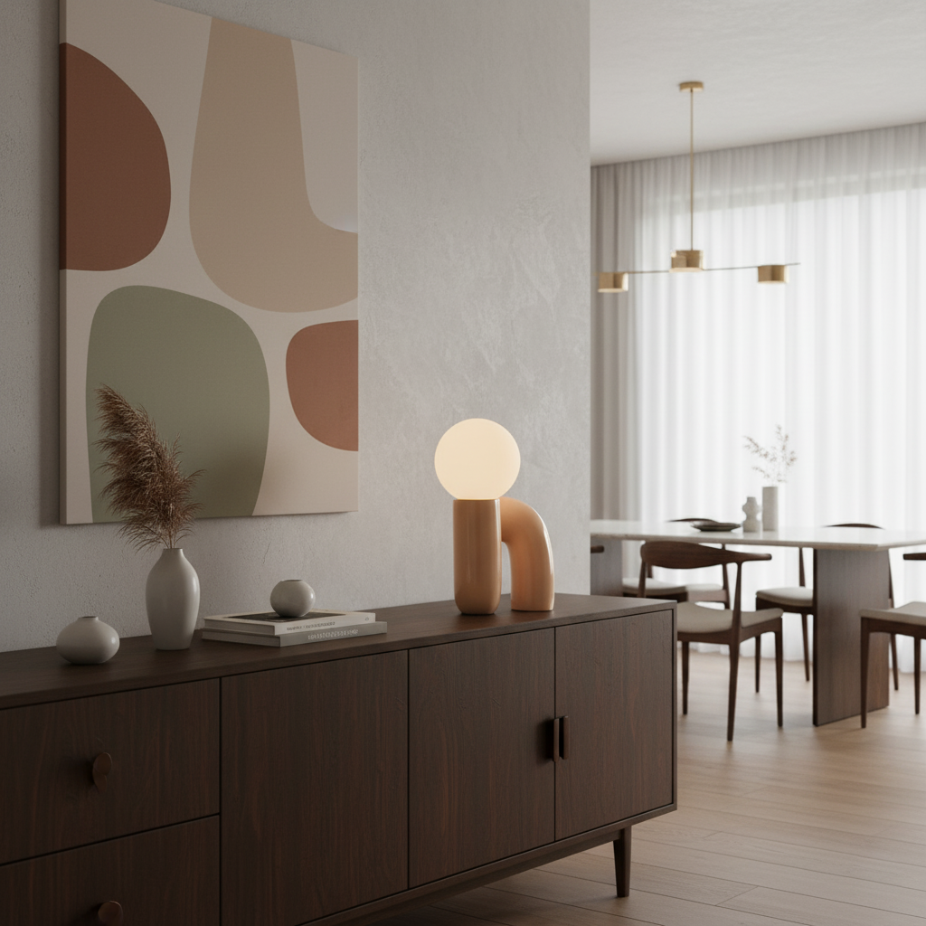 N Shape Glass Table Lamp