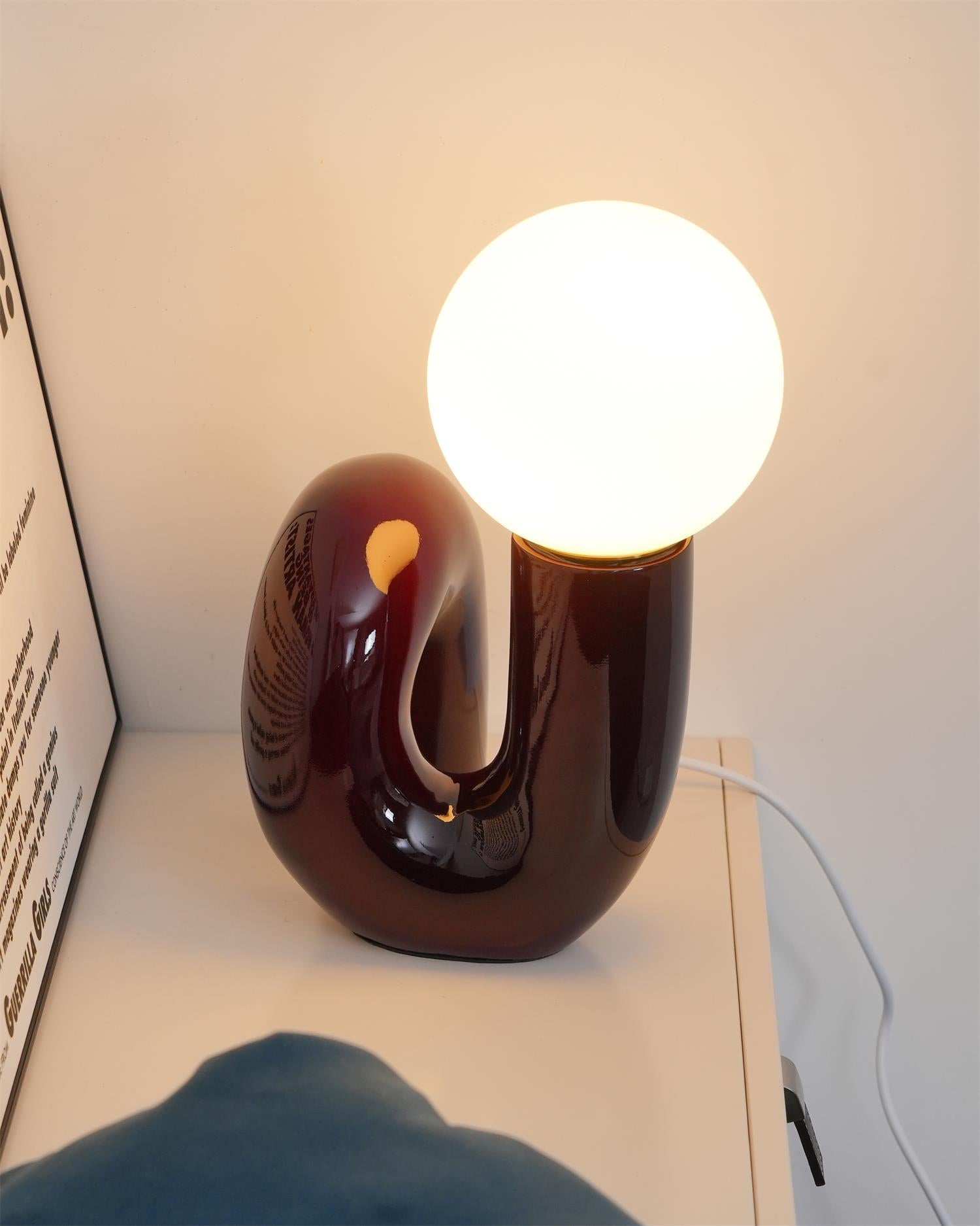N Shape Glass Table Lamp