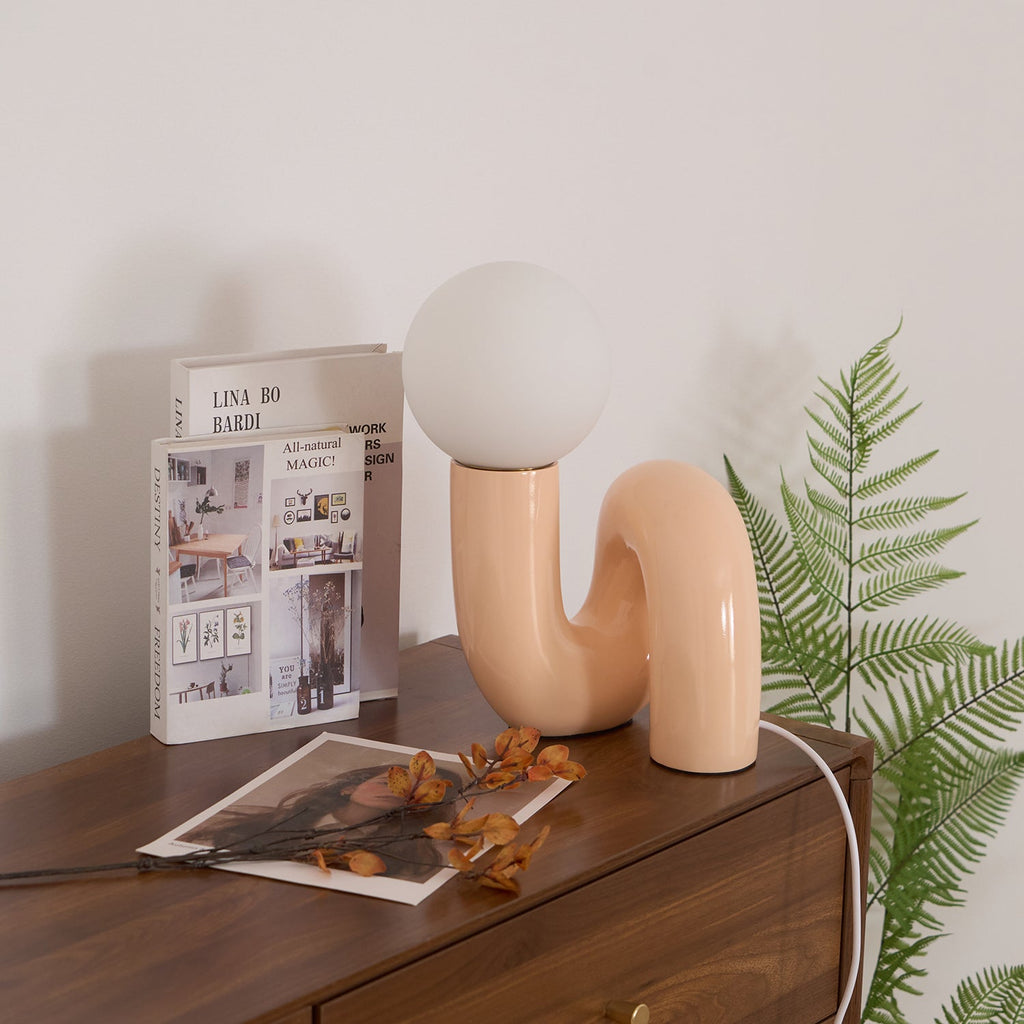 N Shape Glass Table Lamp