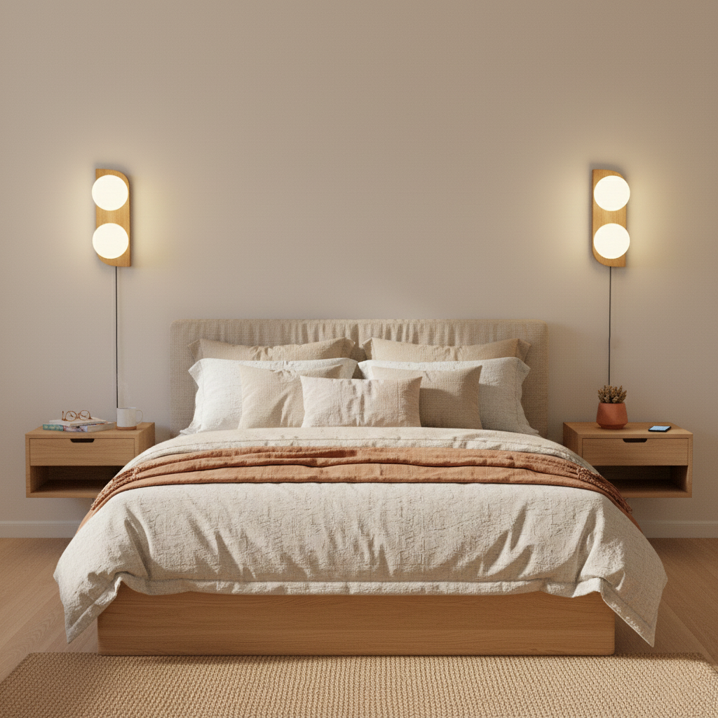 Neptune Travertine Plug In Wall Lamp