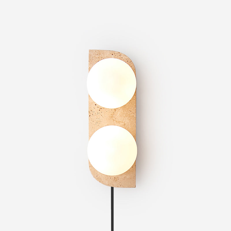 Neptune Travertine Plug In Wall Lamp