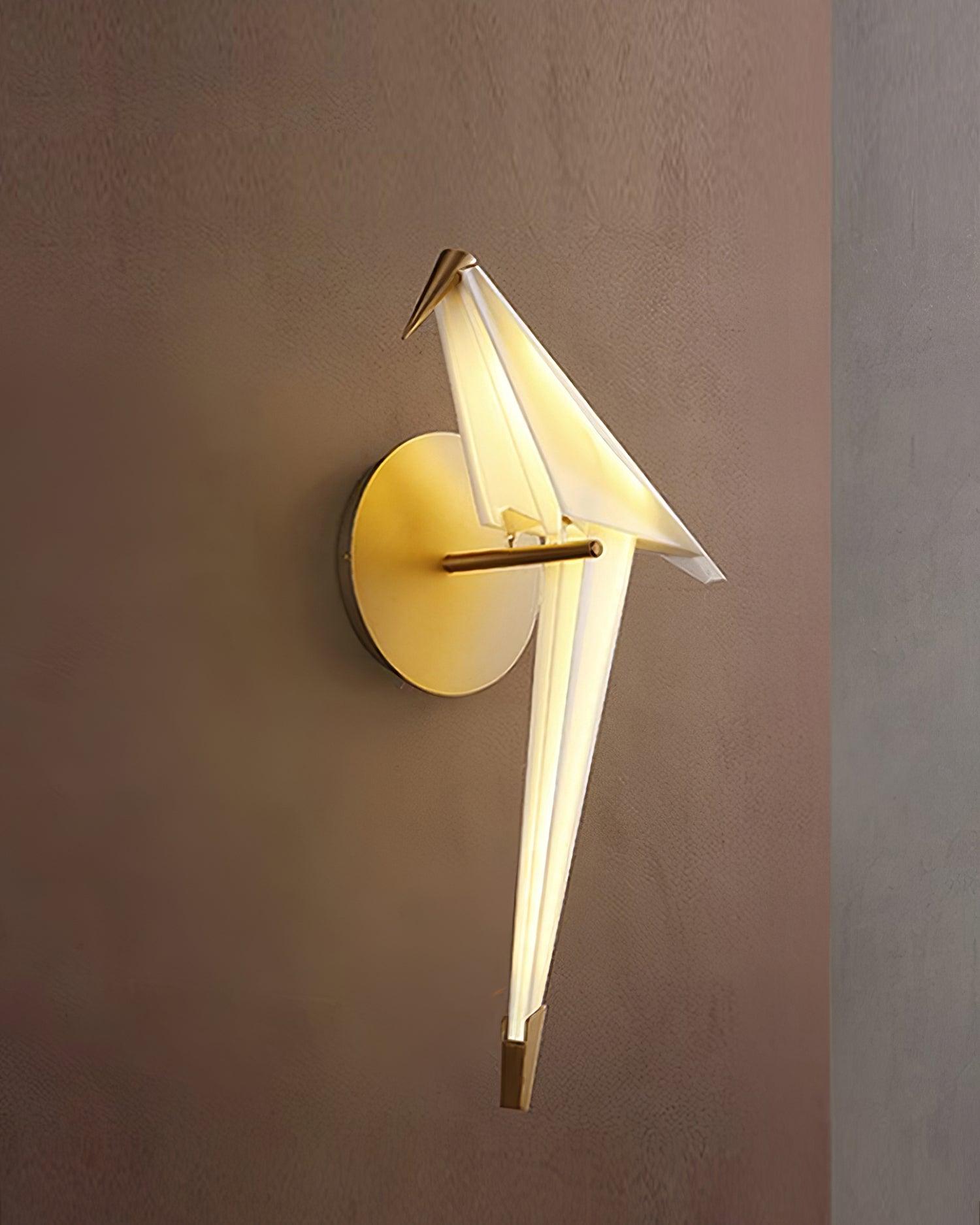 White Paper Crane Wall Lamp