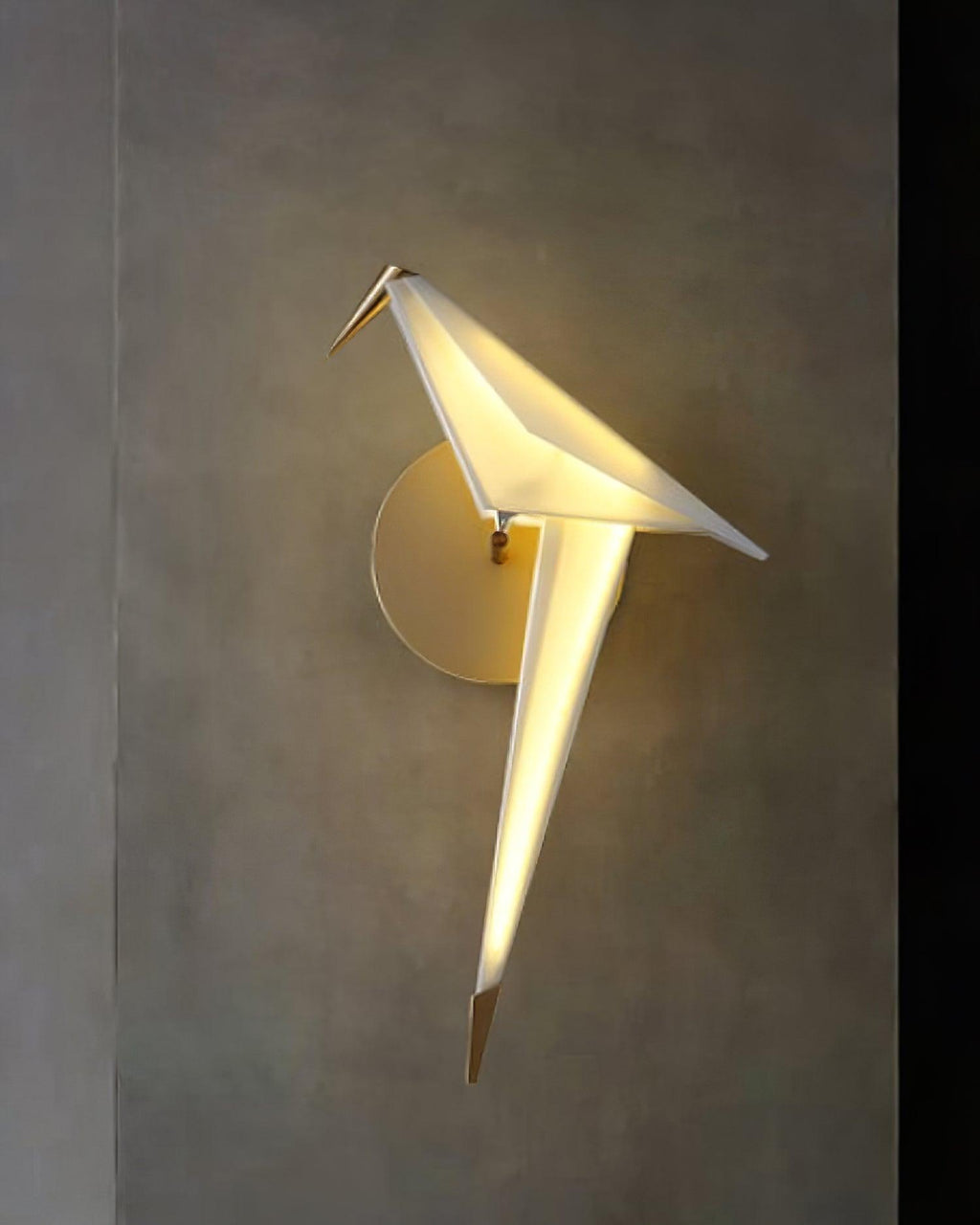 White Paper Crane Wall Lamp