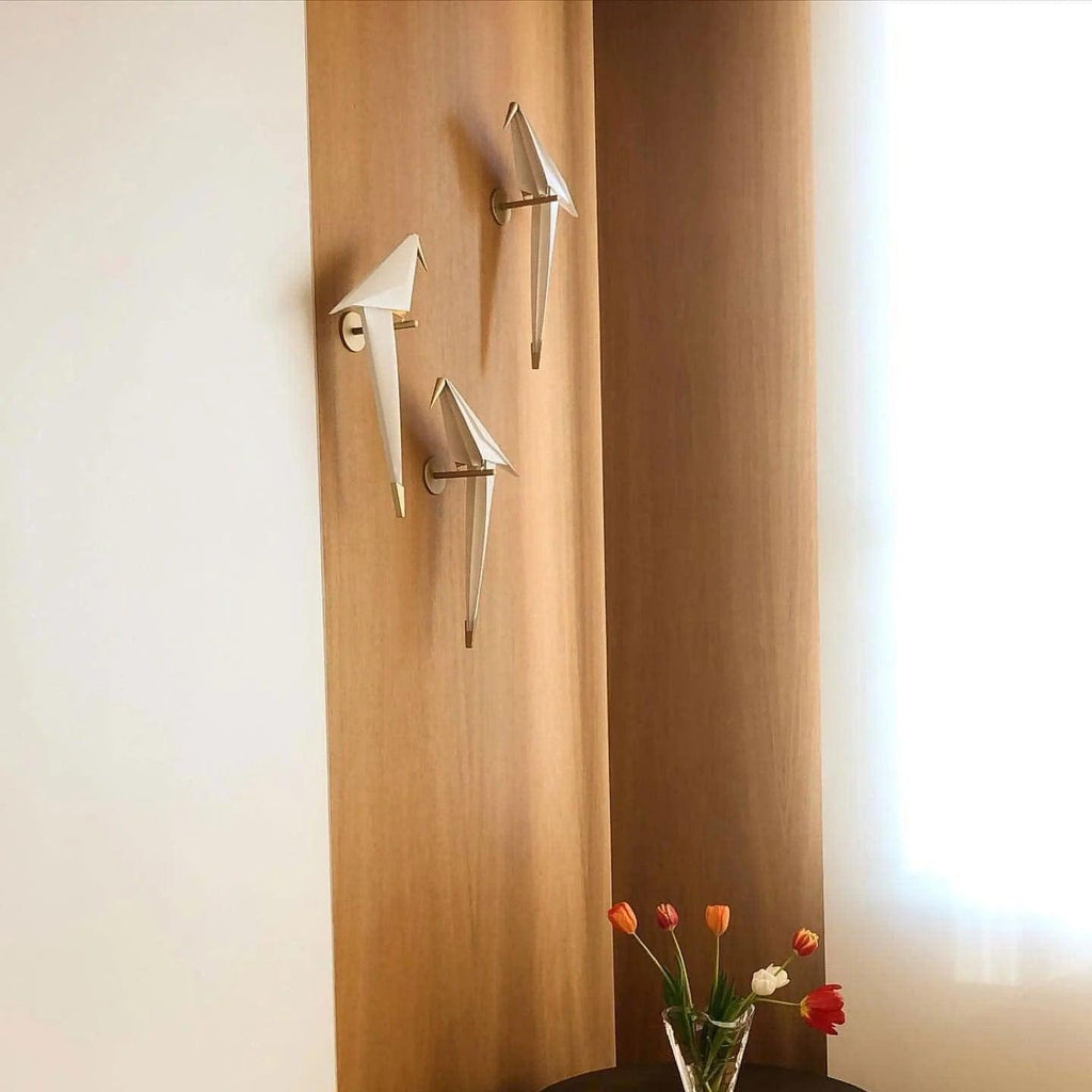 White Paper Crane Wall Lamp