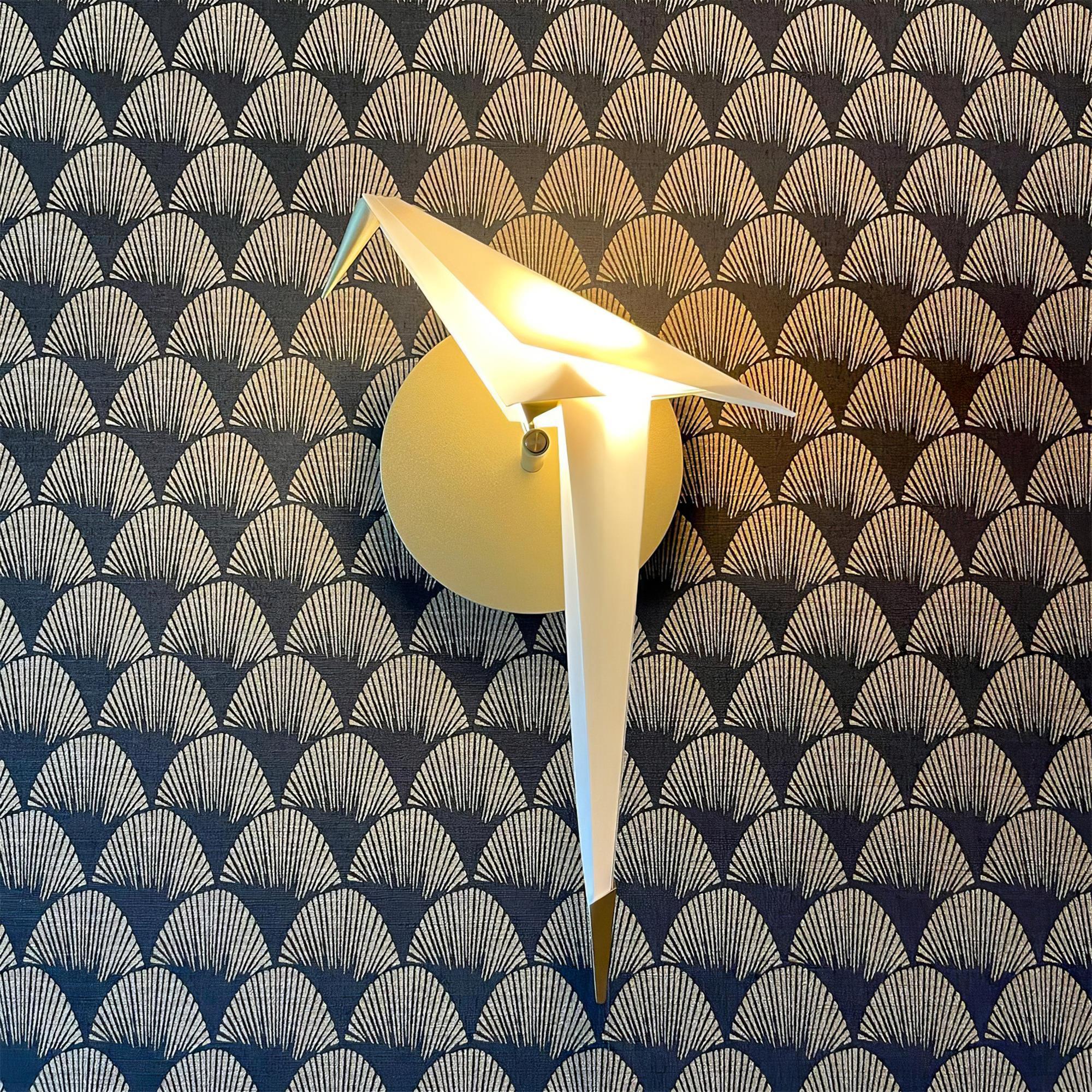 White Paper Crane Wall Lamp