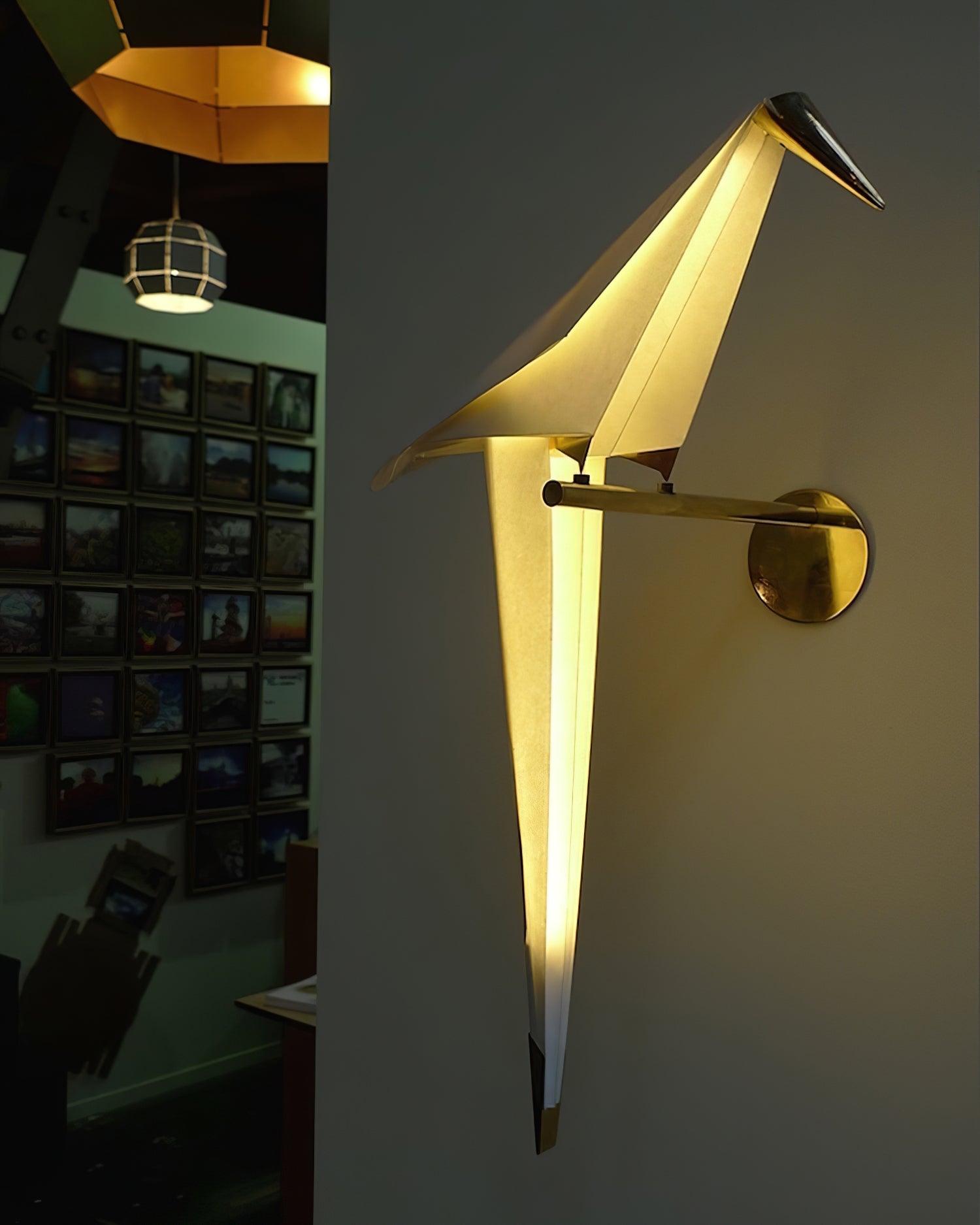 White Paper Crane Wall Lamp