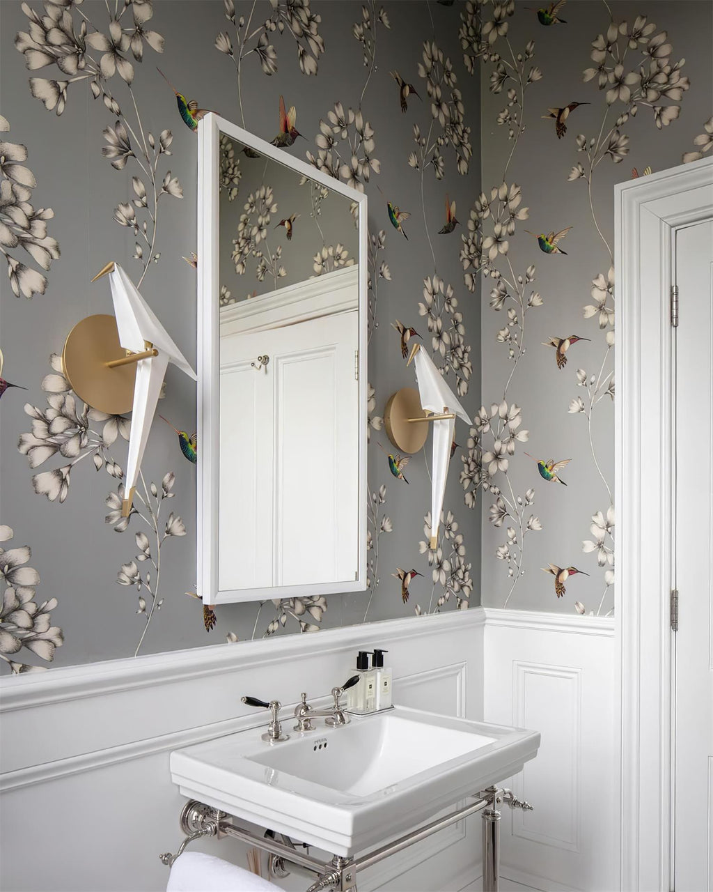 White Paper Crane Wall Lamp