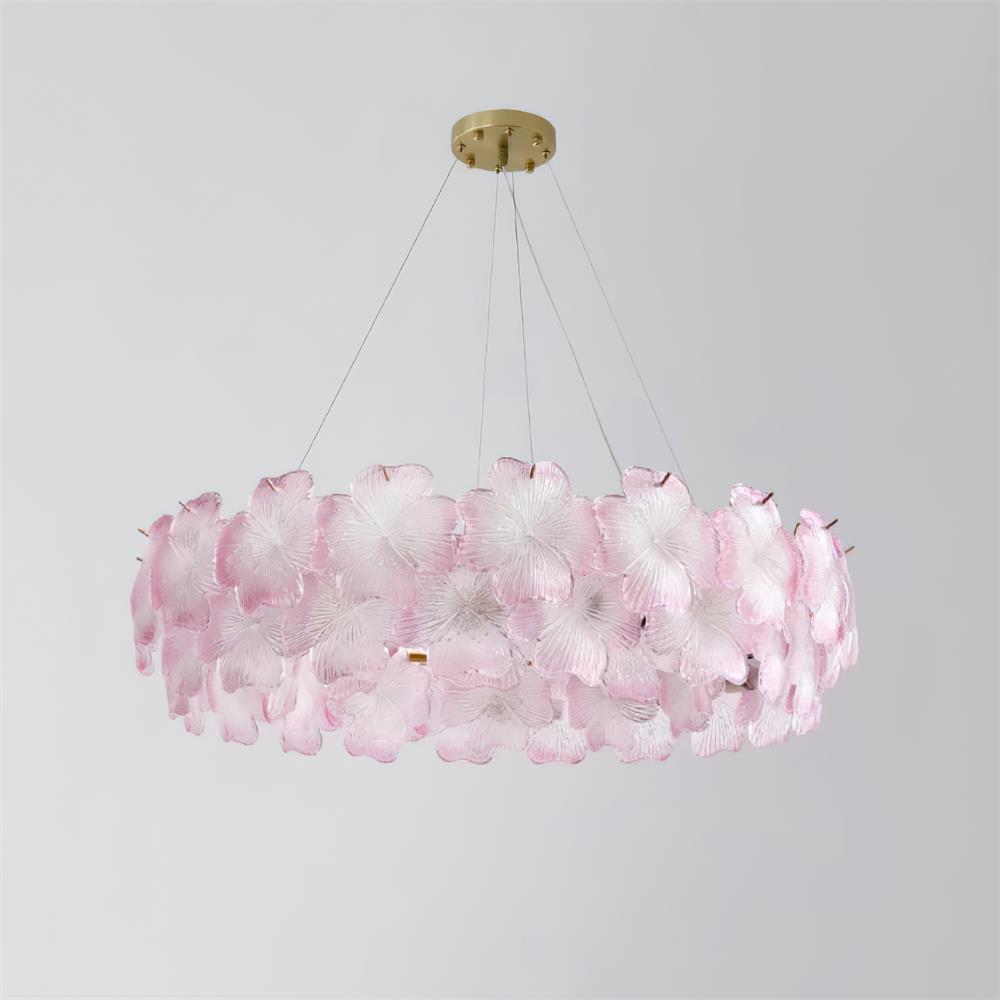 Pink Mika Chandelier