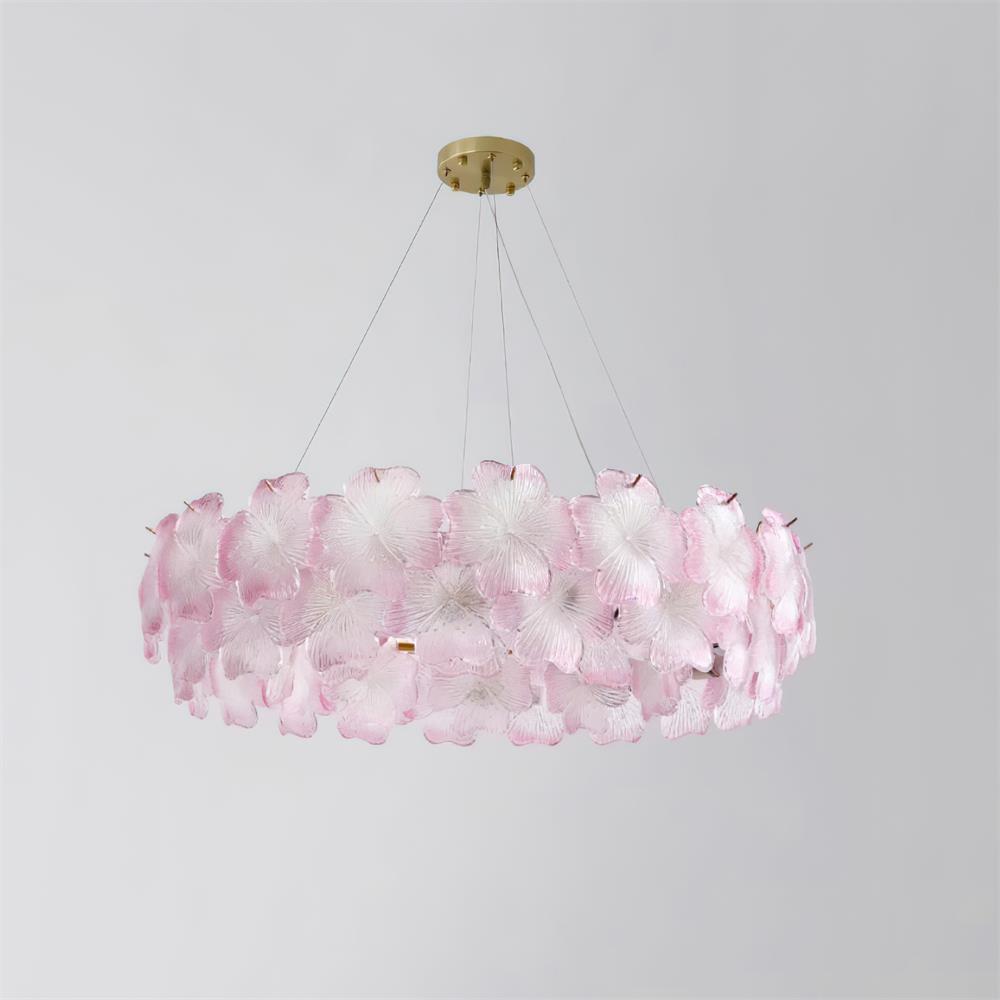 Pink Mika Chandelier