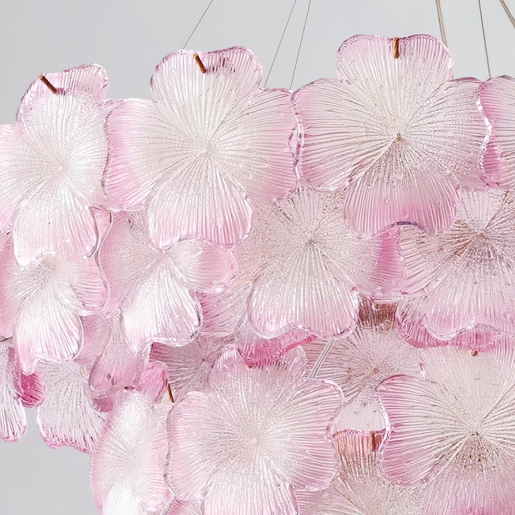 Pink Mika Chandelier