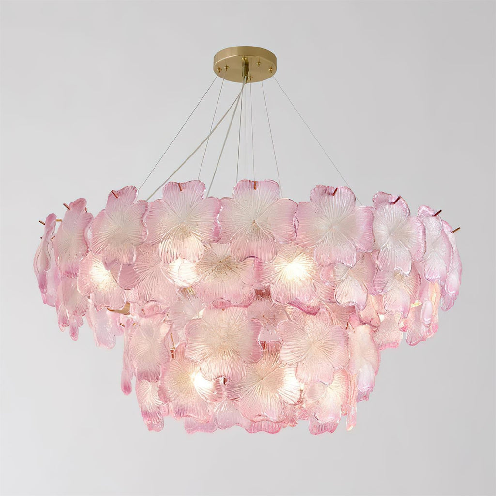 Pink Mika Chandelier