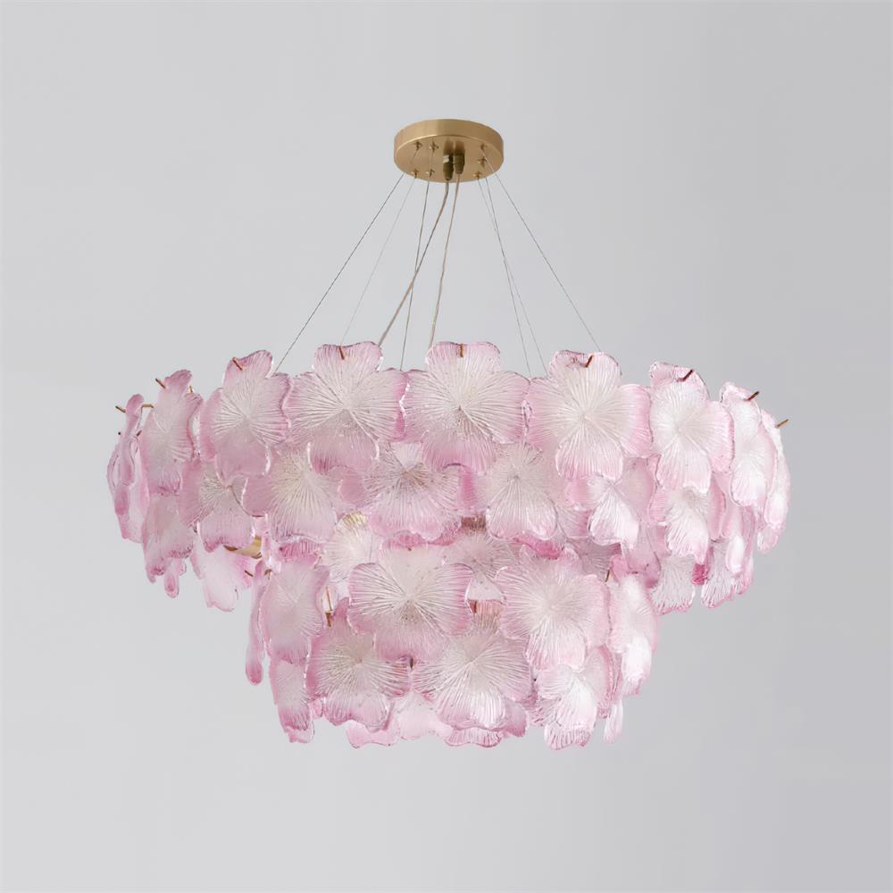 Pink Mika Chandelier