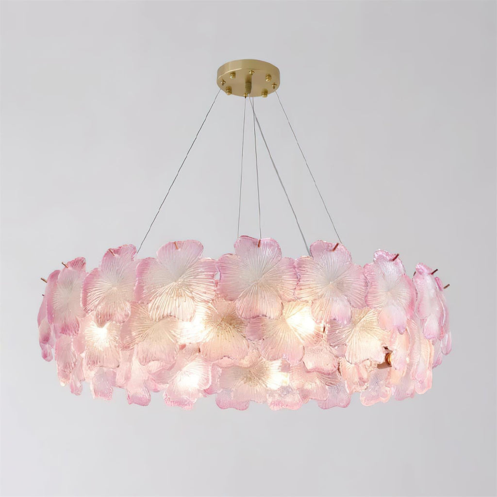 Pink Mika Chandelier