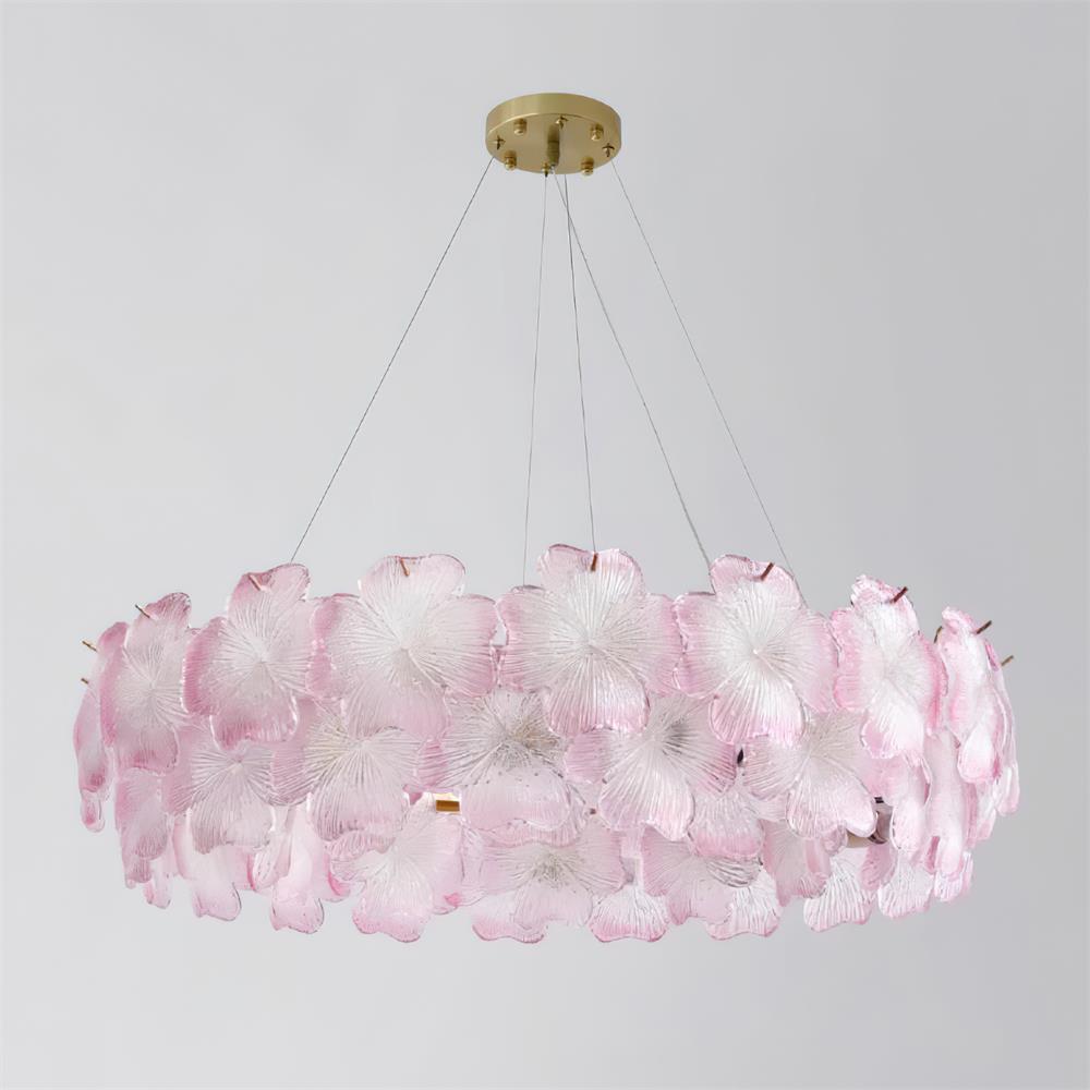 Pink Mika Chandelier
